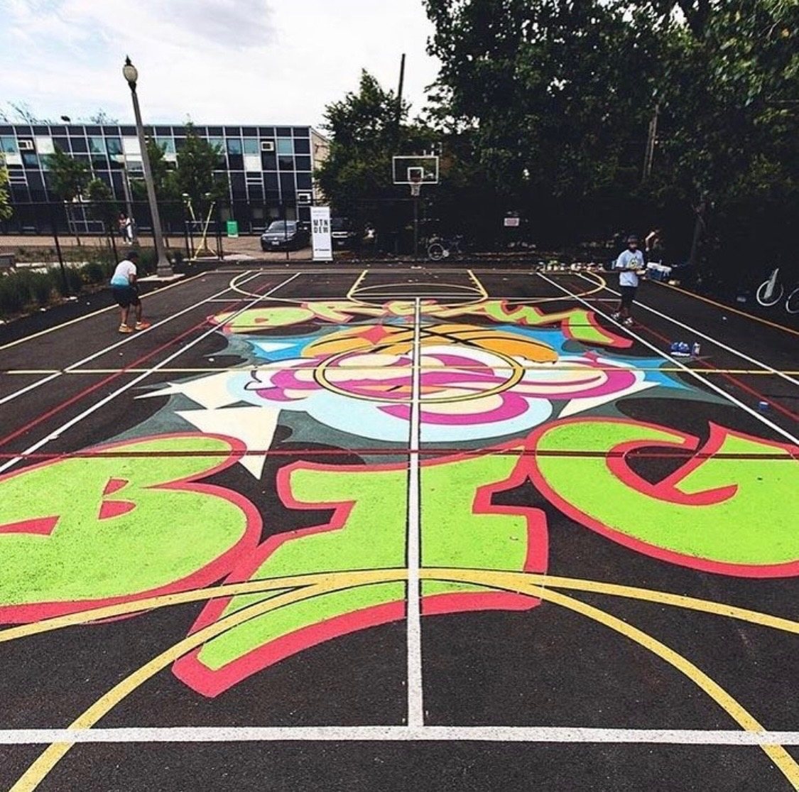The Dream Big court at Cather Park from above