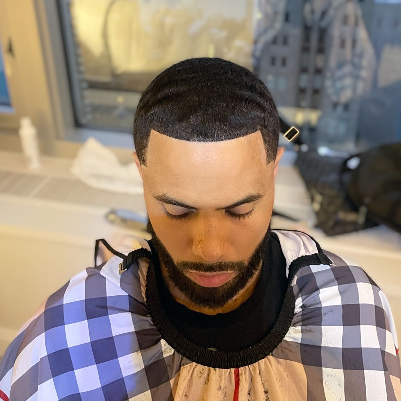 Fresh haircut and lineup at Razor Red