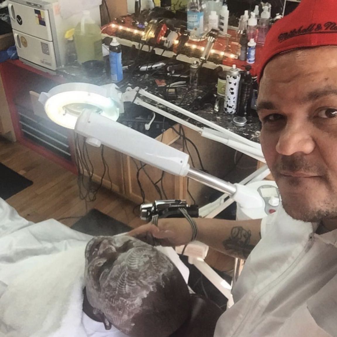 Behind the chair at Razor Red