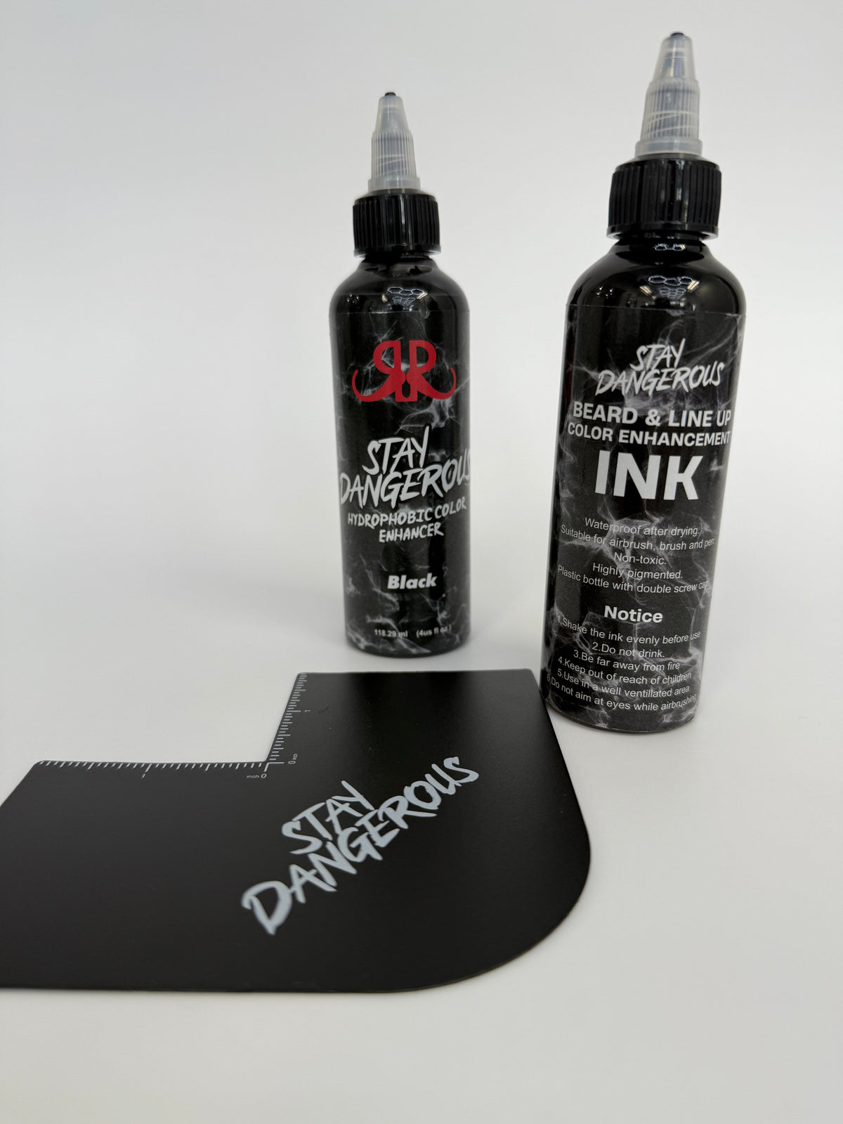 Stay Dangerous enhancement and ink bottles
